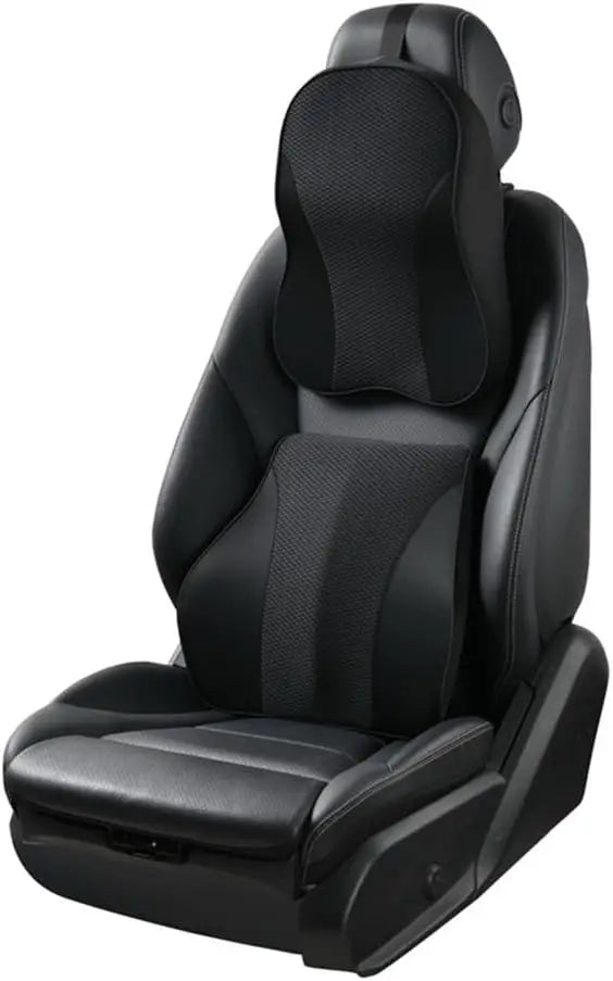 Memory Foam Car Neck Pillow And Back Support Cover Set