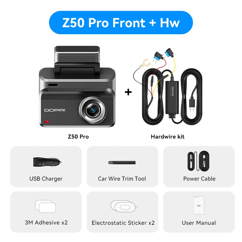 DDPAI Z50 Pro 4K Dash Cam 5G WiFi GPS ADAS Parking Monitor