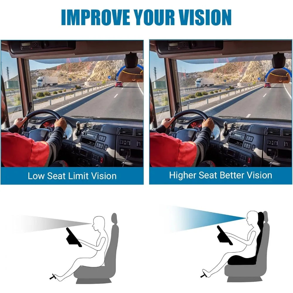 Memory Foam Truck Seat Cushion 3 Piece Set Back Support