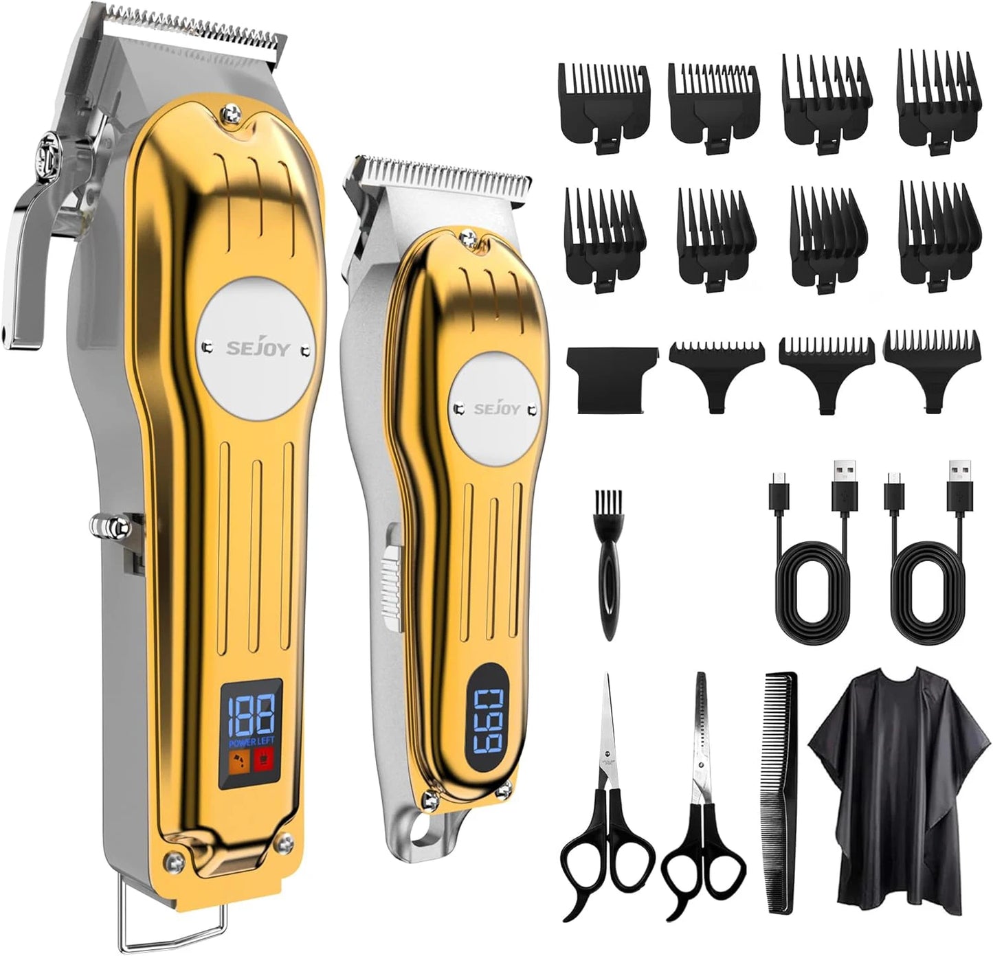 Sejoy Hair Clippers Kit With T Blade Trimmer LED Display