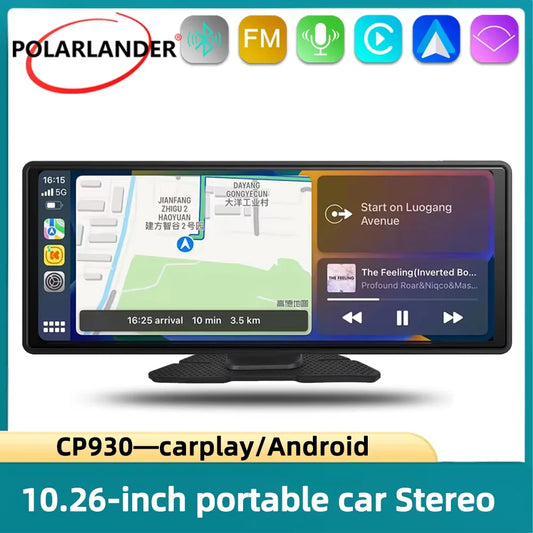 Backup Camera IPS HD Display Portable Car Stereo CarPlay