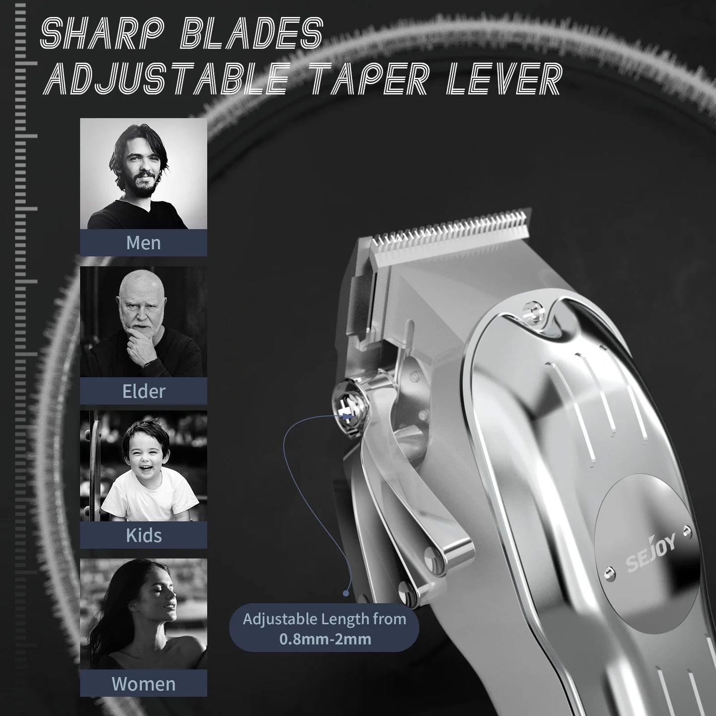 Sejoy Professional Hair Clipper Trimmer Set for Men
