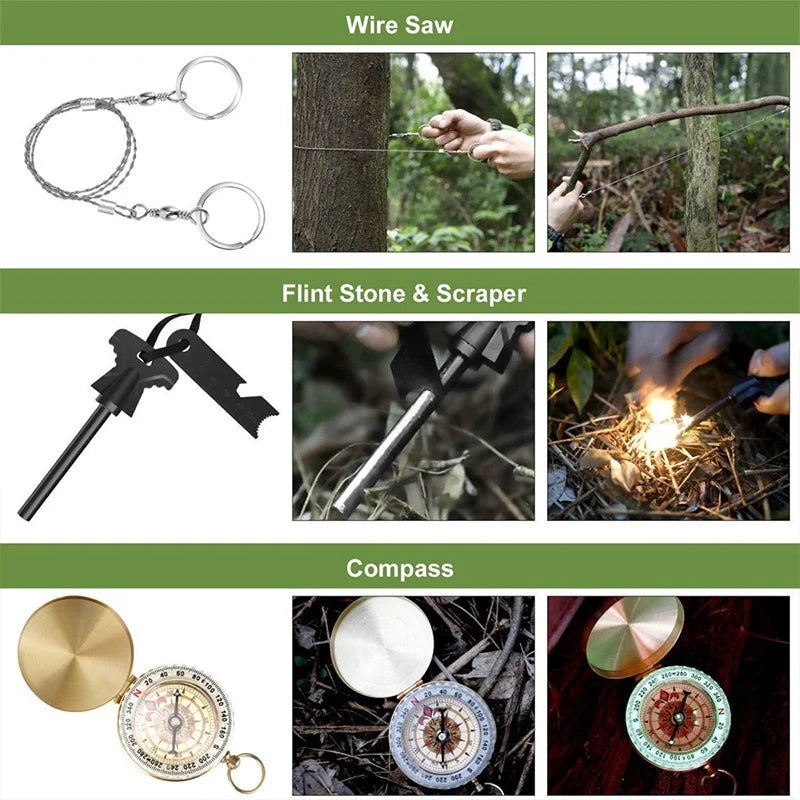 18in1 Multifunctional Emergency Survival Kit First Aid