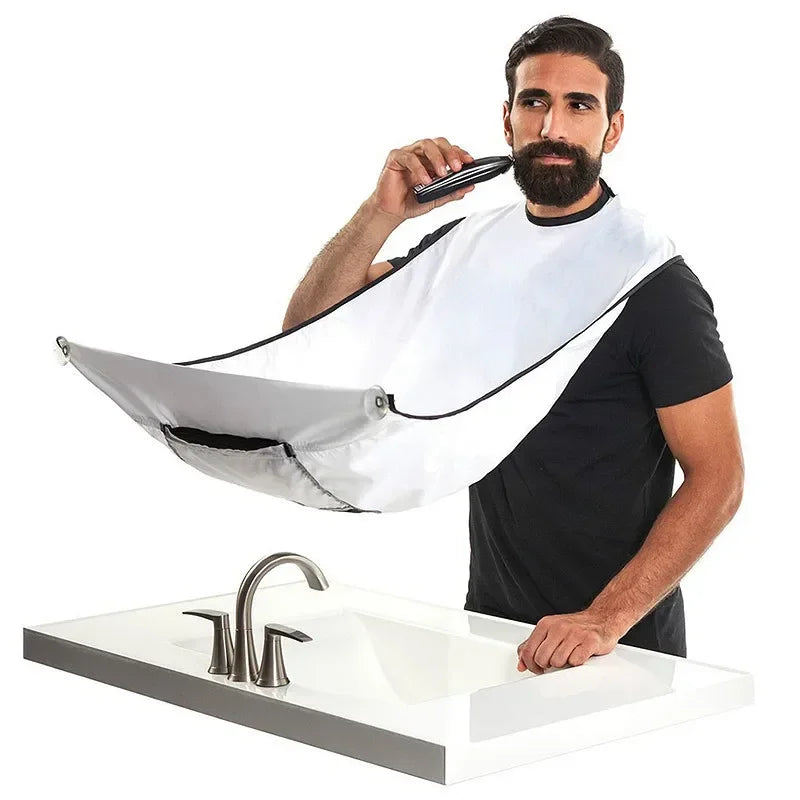 Men Beard Shaving Apron With Wall Mirror Suction Cape