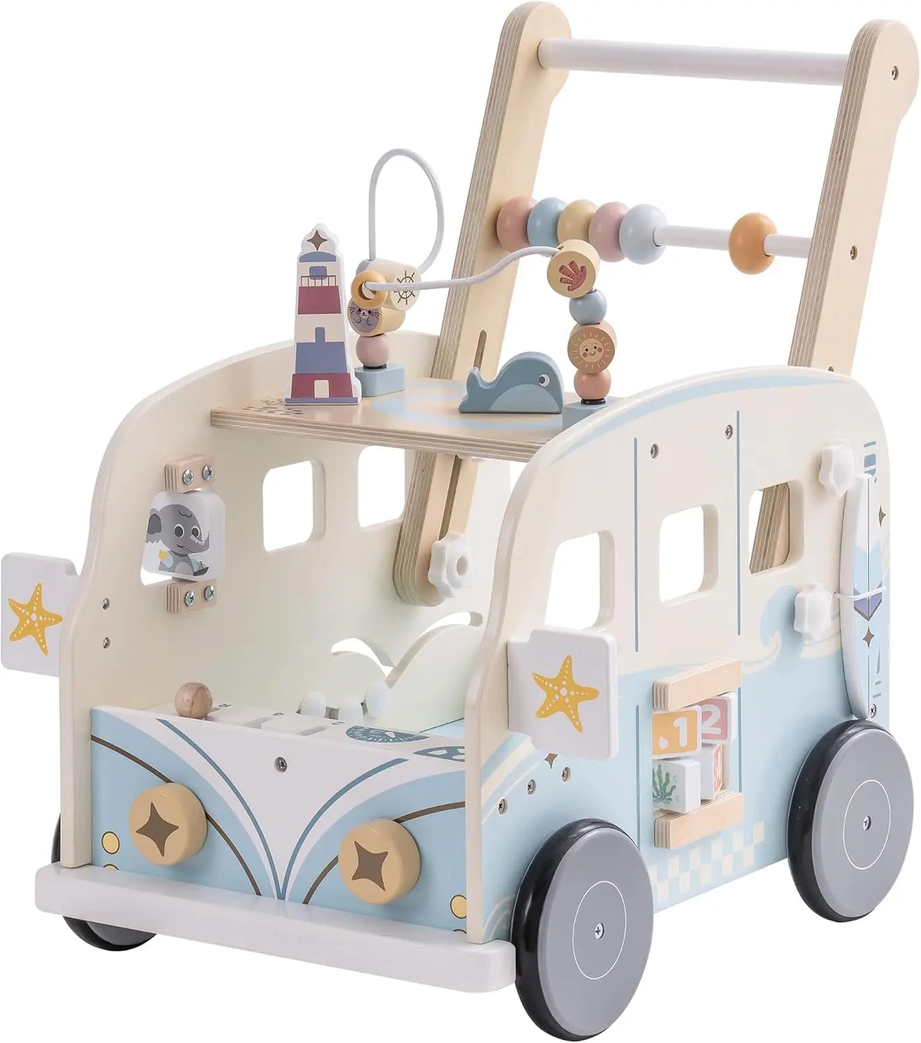 Robotime Wooden Baby Walker with Wheels for Boys and Girls