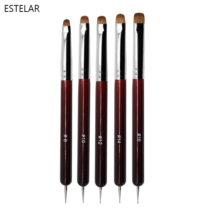 5Pcs French Nail Art Brush Dual End Dotting Pen Beginners