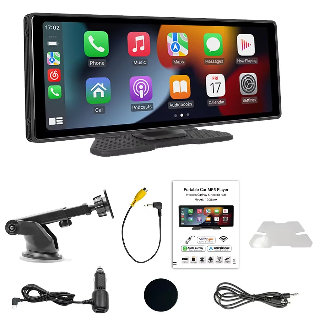 Backup Camera IPS HD Display Portable Car Stereo CarPlay