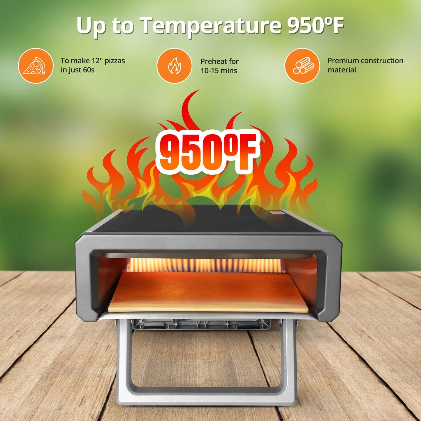 Outdoor Pizza Oven Propane 12 Inch Portable Backyard