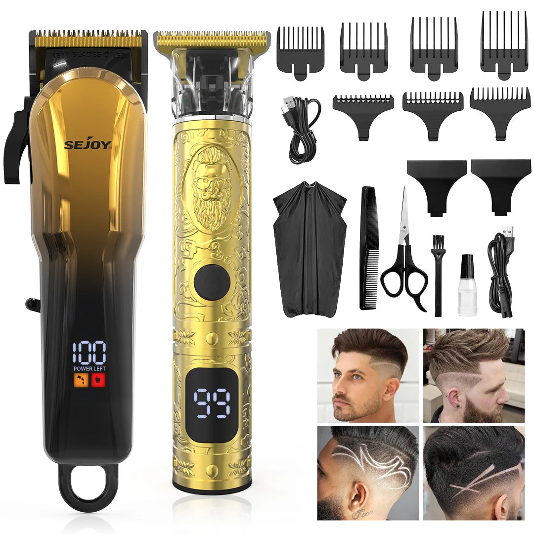 Rechargeable Hair Clippers Kit for Men Professional Set
