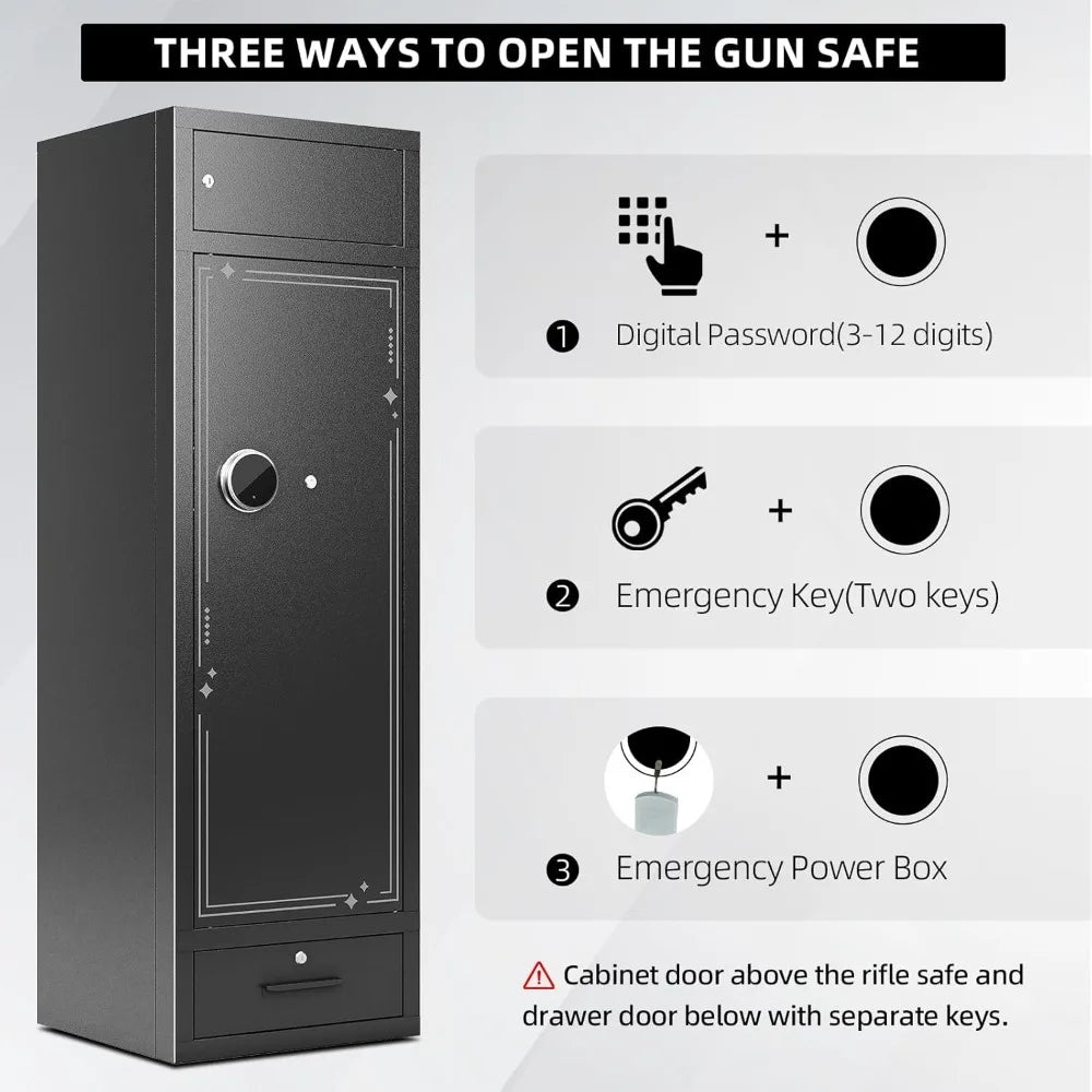Large Capacity Gun Safe For Rifle And Pistols Home Cabinet