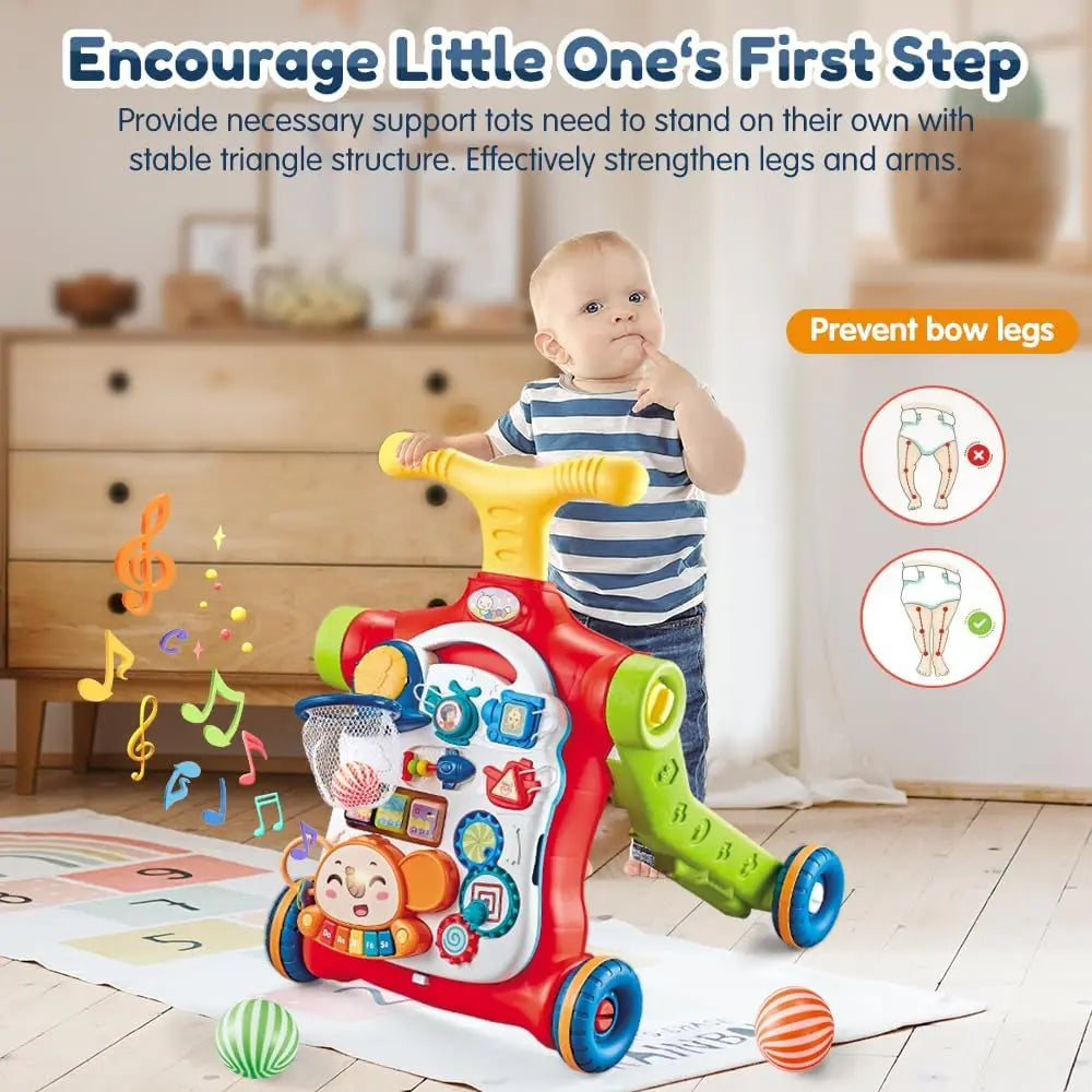 VATOS 5 in 1 Baby Walker Sit to Stand Learning Scooter Toys