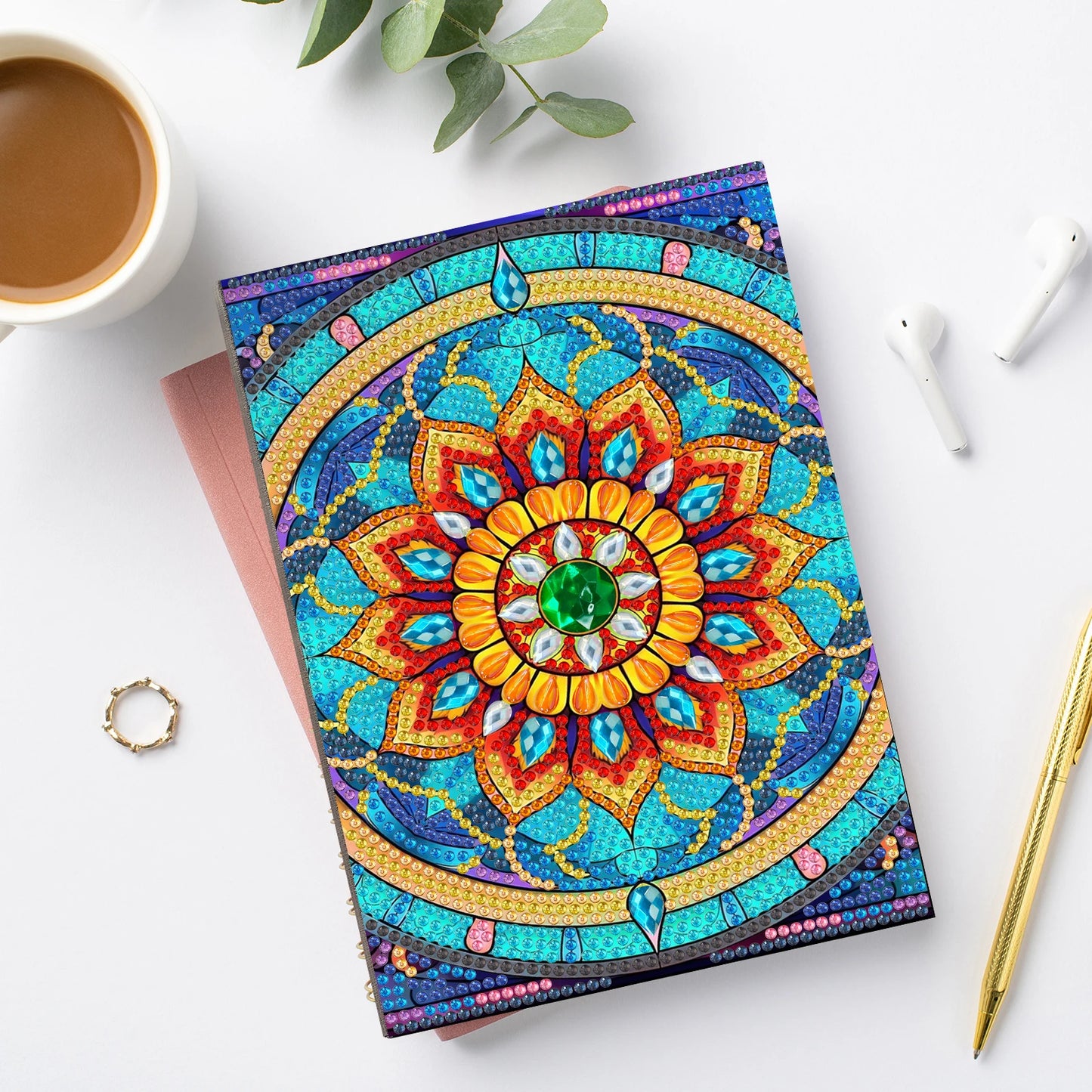 4 Pcs Diamond Art Kits for Adults and Teens with Notebooks and Bookmarks DIY 5D Gem Dot Art Crafts