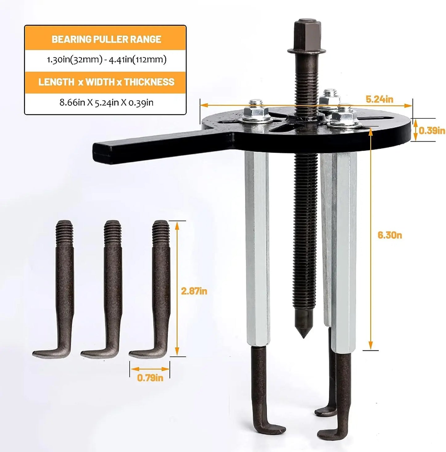 21 In 1 Bearing Puller Set Three Jaw Inner Hole Removal Tool