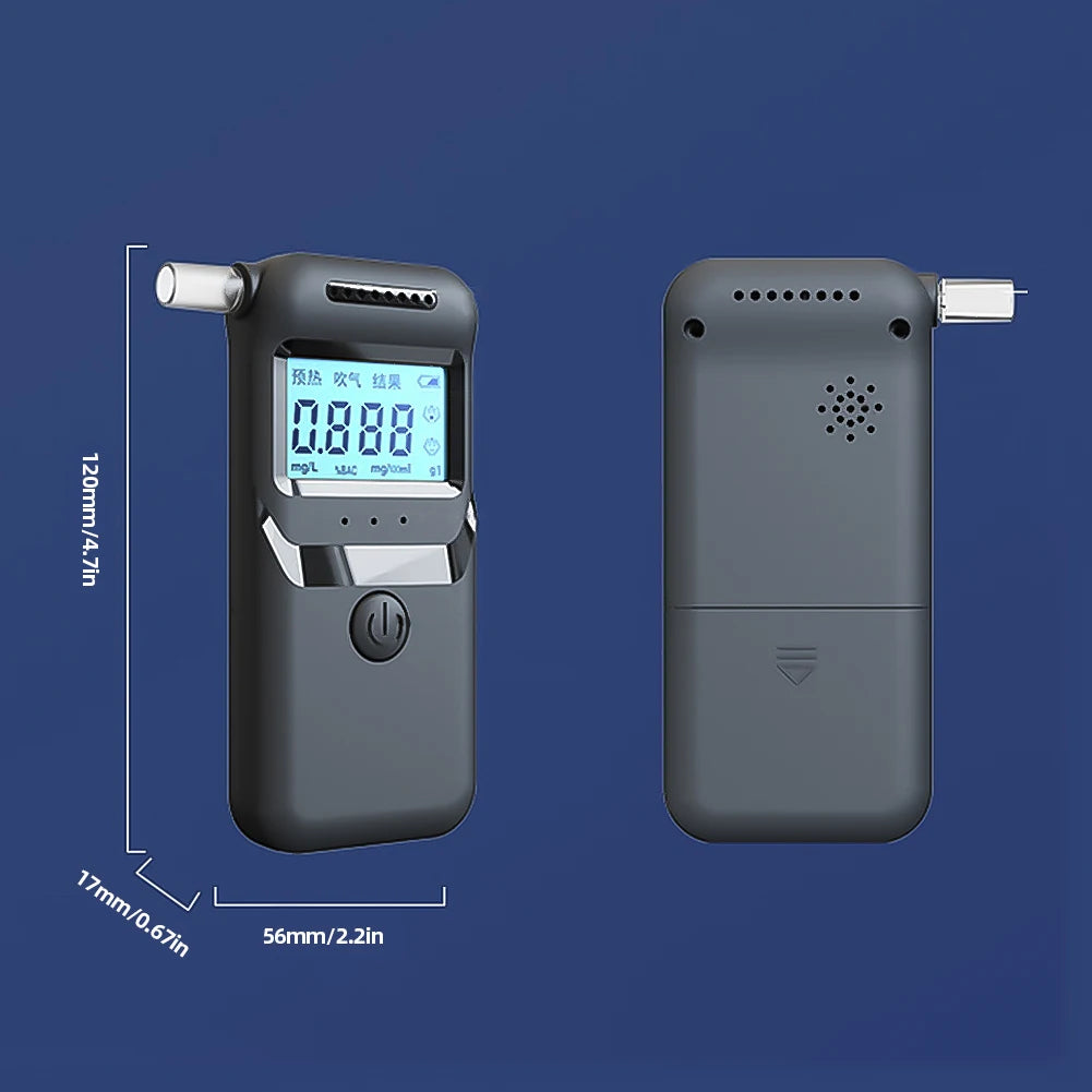 Digital Alcohol Breathalyzer With LCD Display 5 Mouthpieces