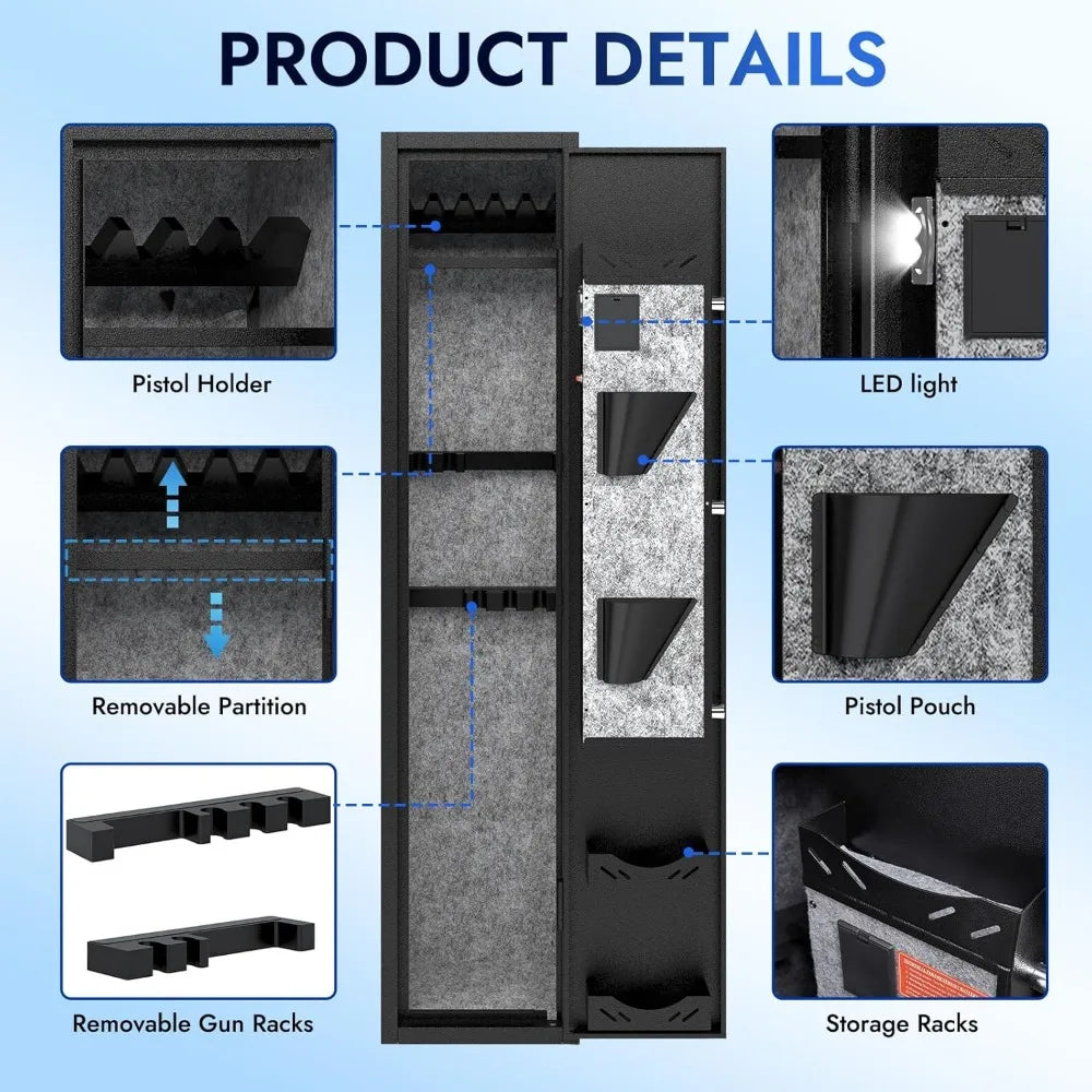5 Gun Safe For Rifles And Pistols No Assembly Required