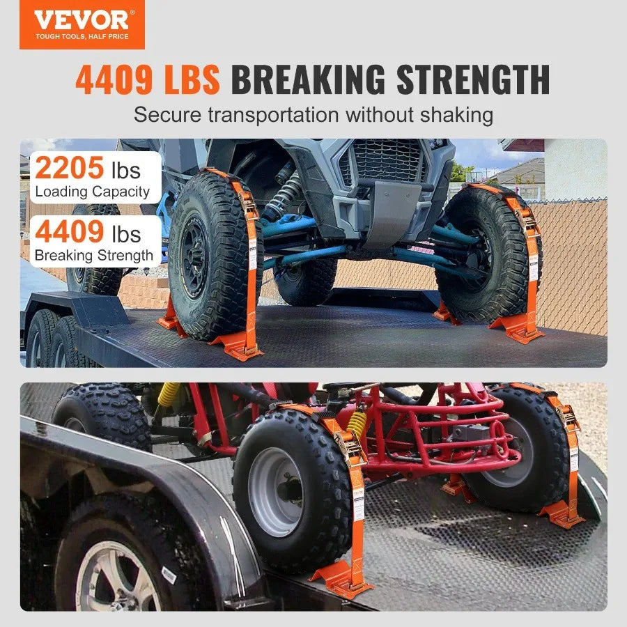 Wheel Chock Tie Down Kit With Heavy Duty Trailer Straps
