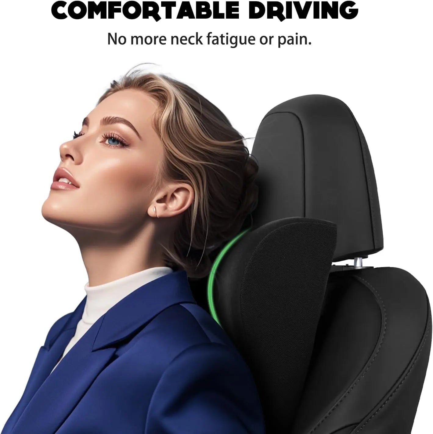 Car Headrest Pillow Memory Foam Cervical Support Velvet