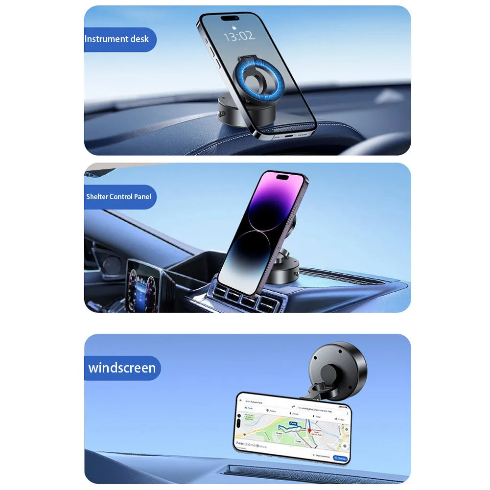 Magnetic Car Phone Holder Dash Mount Foldable Anti Shake