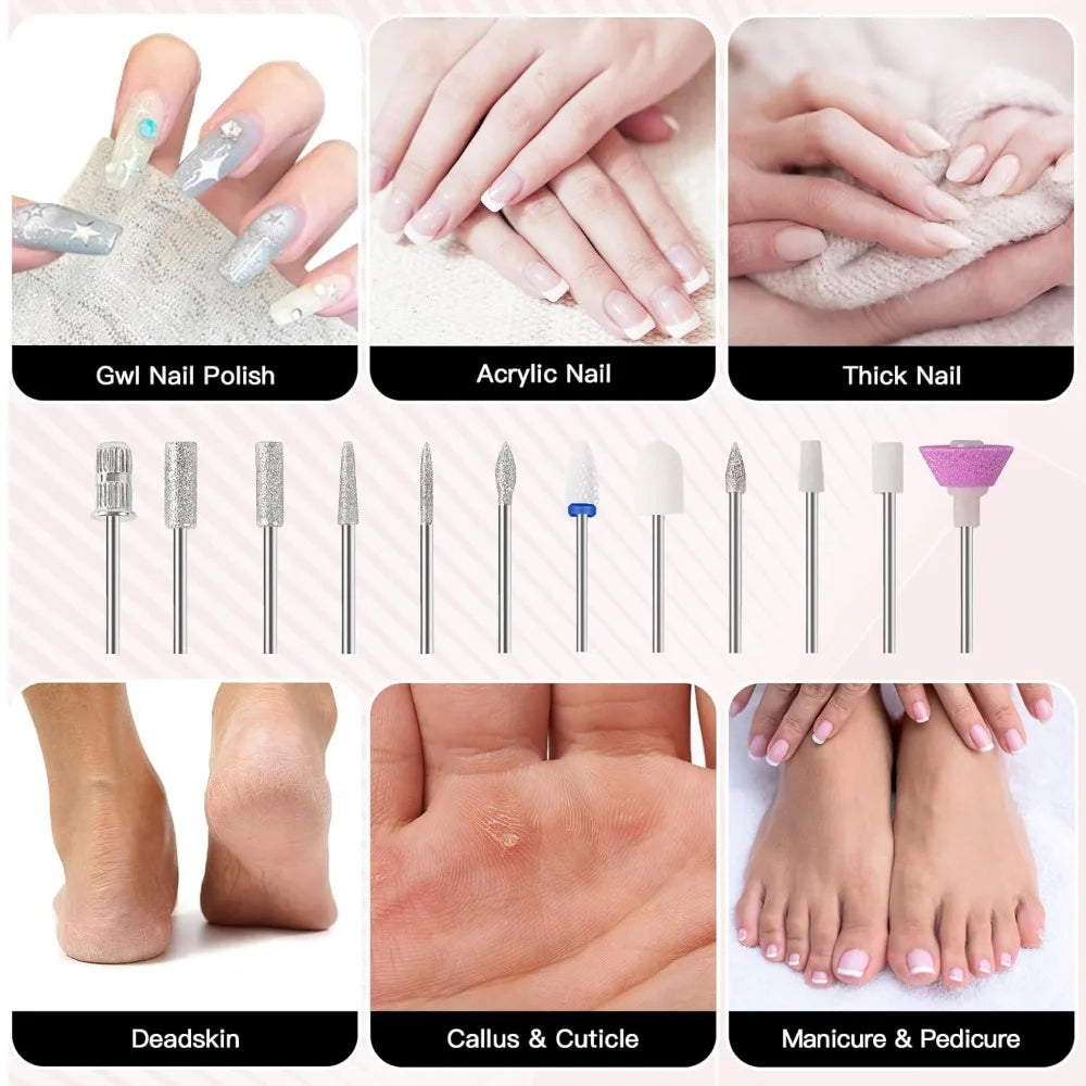 Cordless Nail Drill Set Electric Nail File For Gel Nails