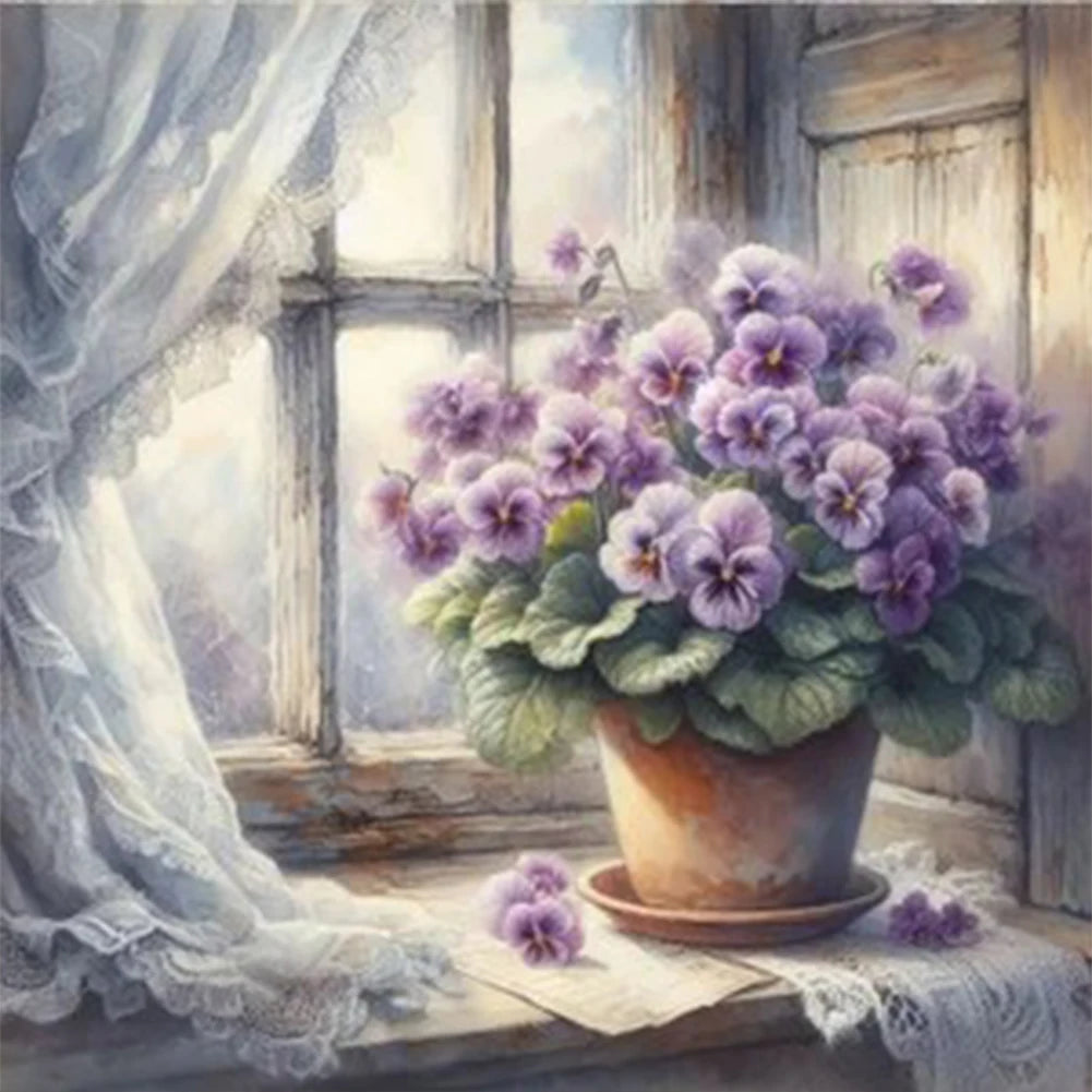 Embroidery Eco Cotton 11CT Flower Cross Stitch Kit 40x40cm