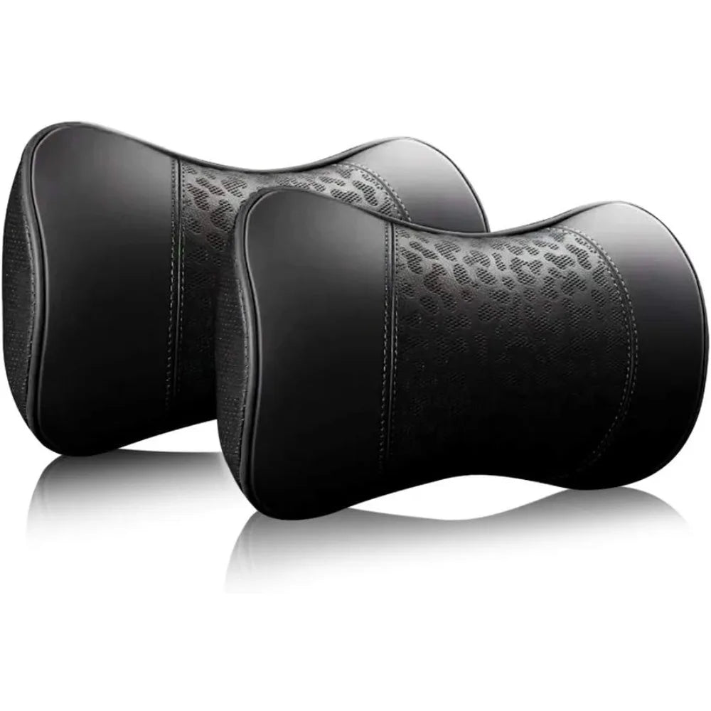 Car Leather Neck Pillow Memory Foam Cervical Support