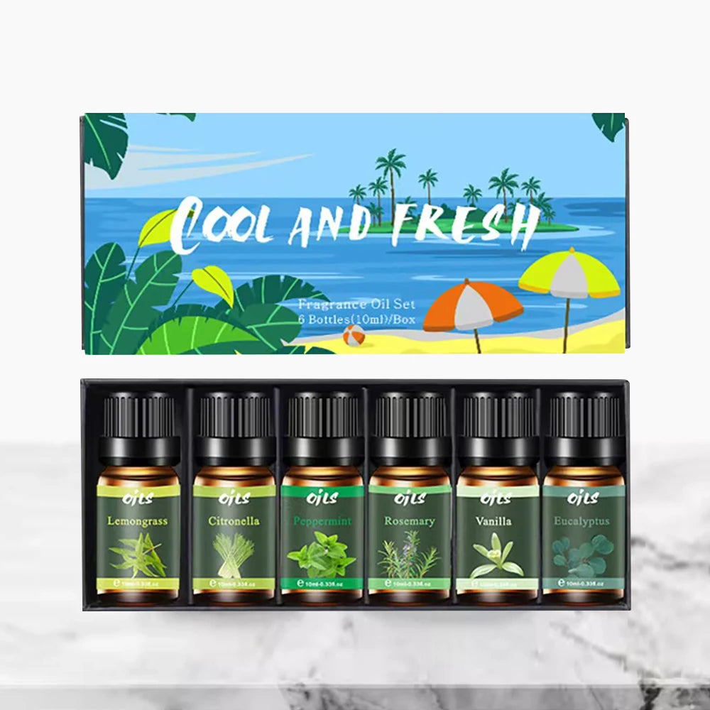 6 in 1 Essential Oil Diffuser Kit with Eucalyptus and More