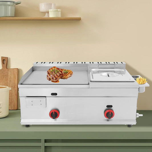 Stainless Steel Gas Deep Fryer 6L Capacity For Restaurants