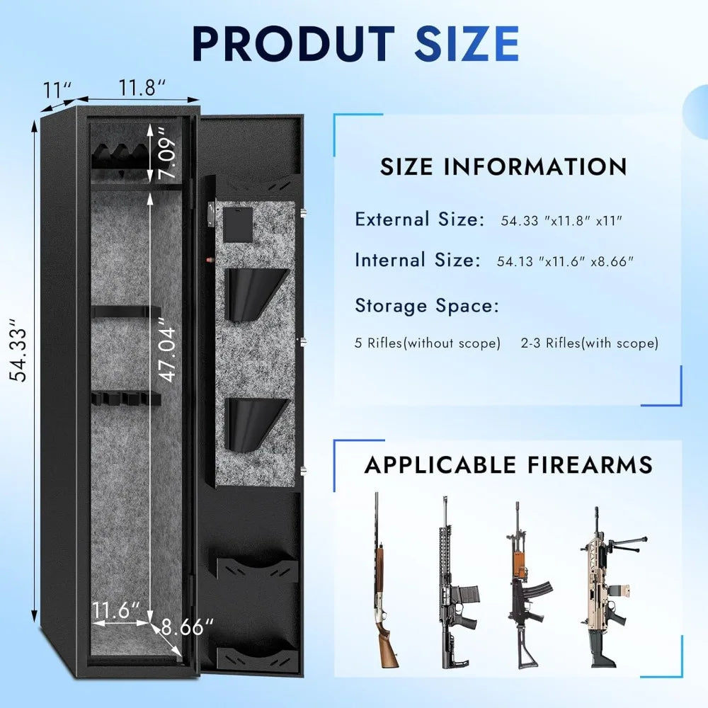 5 Gun Safe For Rifles And Pistols No Assembly Required