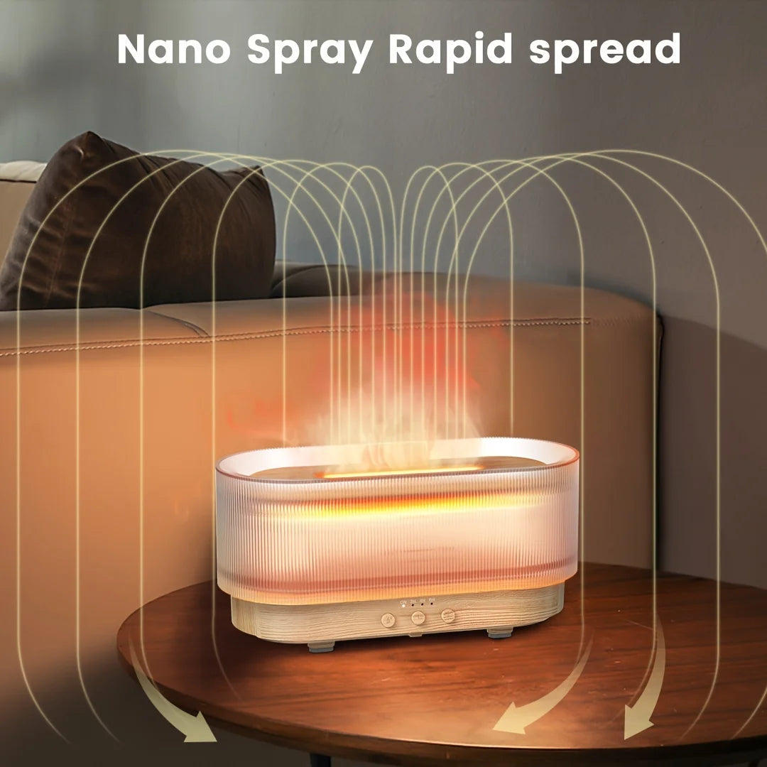 Sejoy 300ml Humidifier with Flame Light Aromatherapy Diffuser