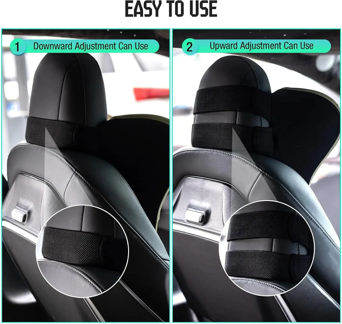 Memory Foam Car Neck Pillow Headrest With Ergonomic Design