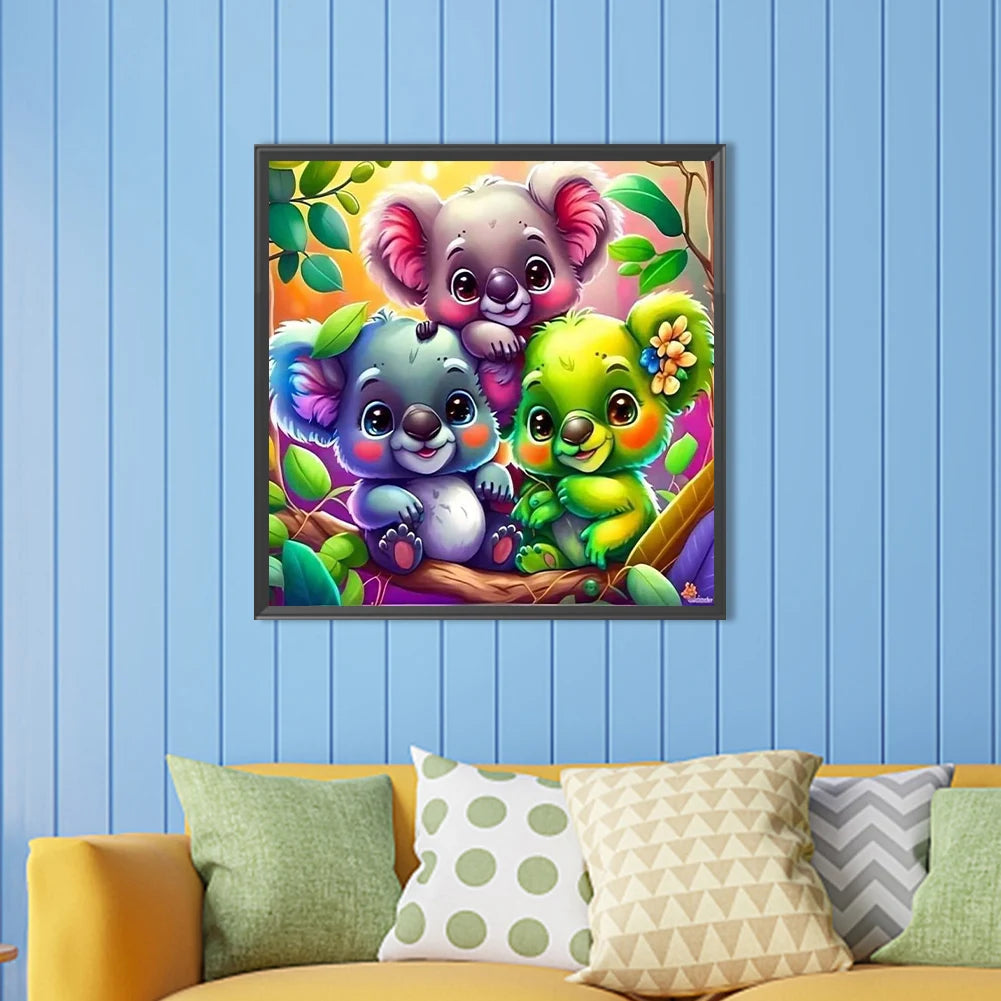 5D DIY Full Round Drill AB Diamond Painting Animal Kit Home Decoration Gift for Adults Christmas and New Year