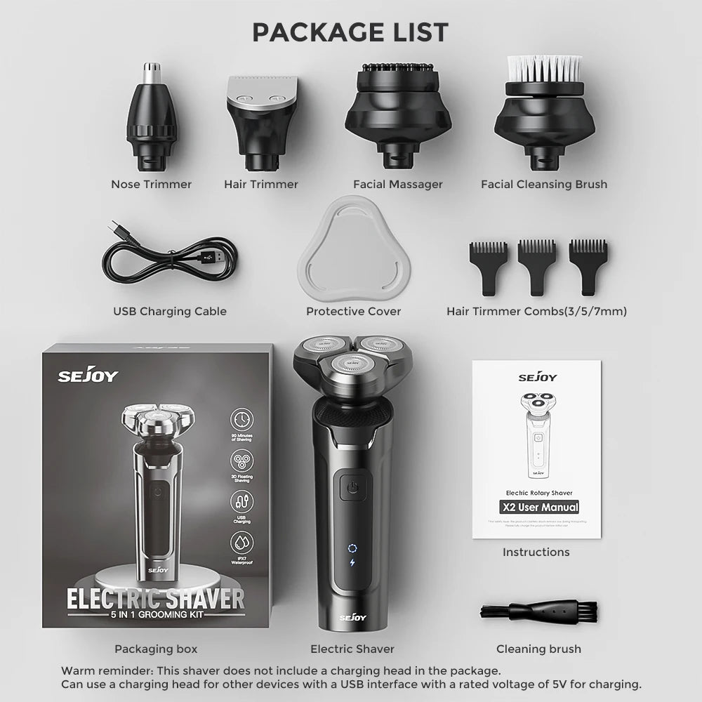 Sejoy Five In One Mens Grooming Kit Beard Trimmer Shaver