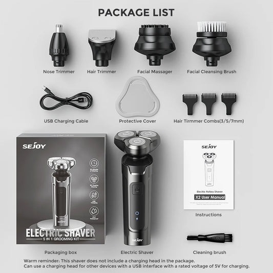 Sejoy Five In One Mens Grooming Kit Beard Trimmer Shaver