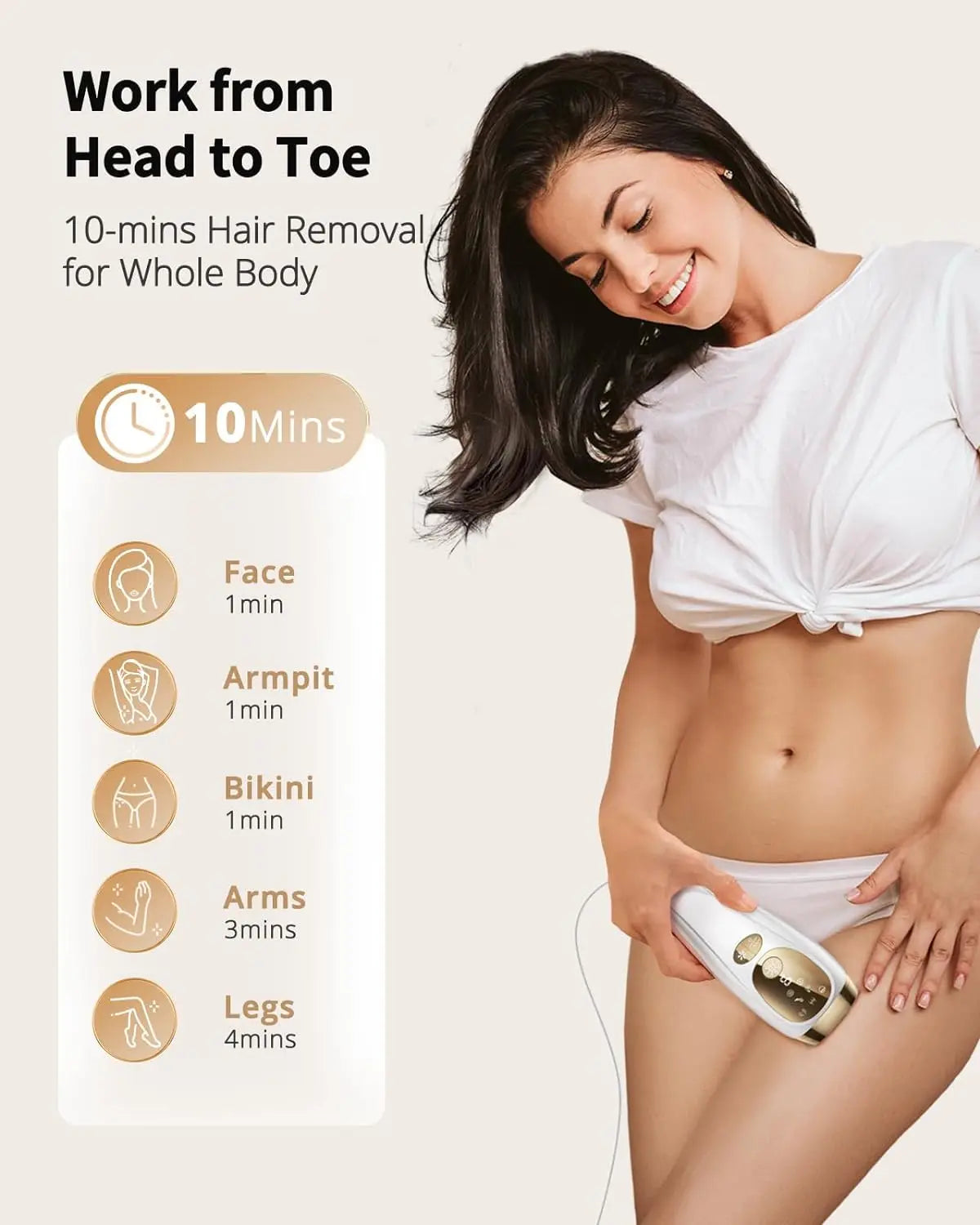 Laser Hair Removal Epilator Ice Cooling For Women Men IPL