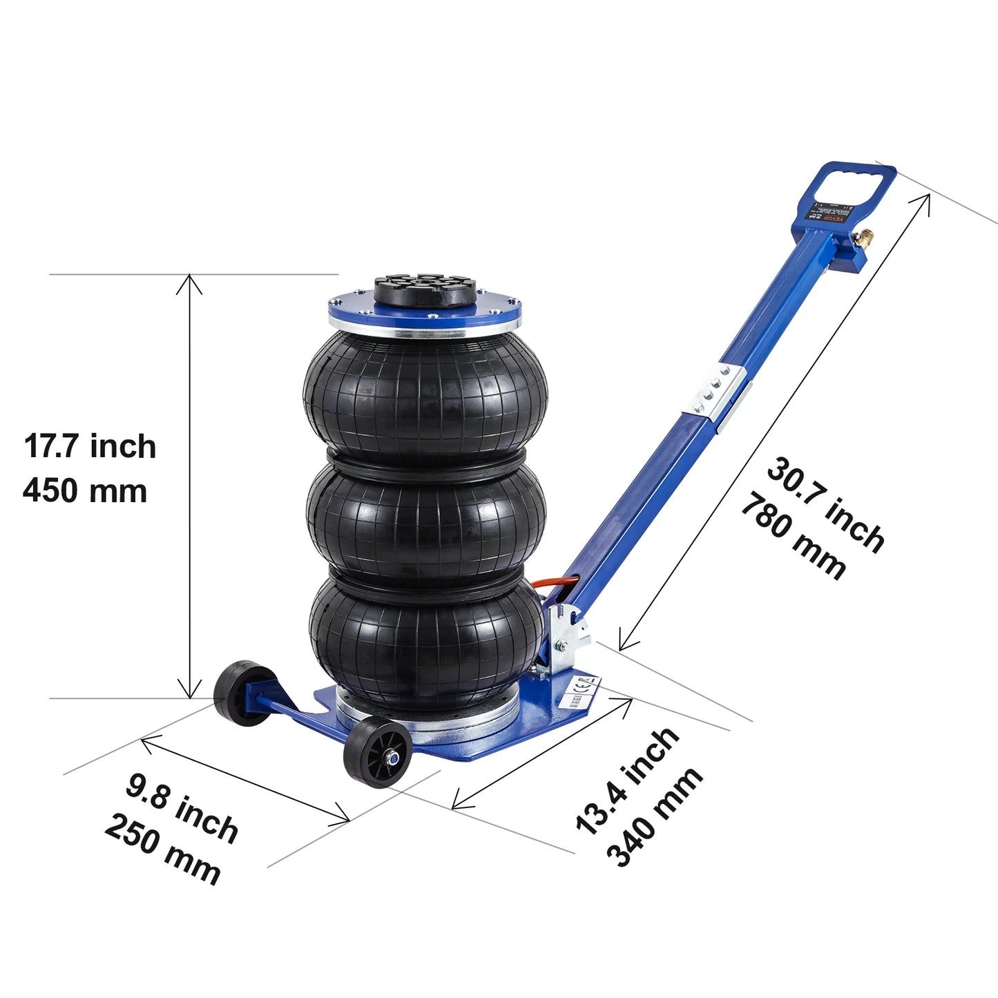 SucceBuy Pneumatic Car Jack 3 Ton 5 Ton Triple Bag Lift