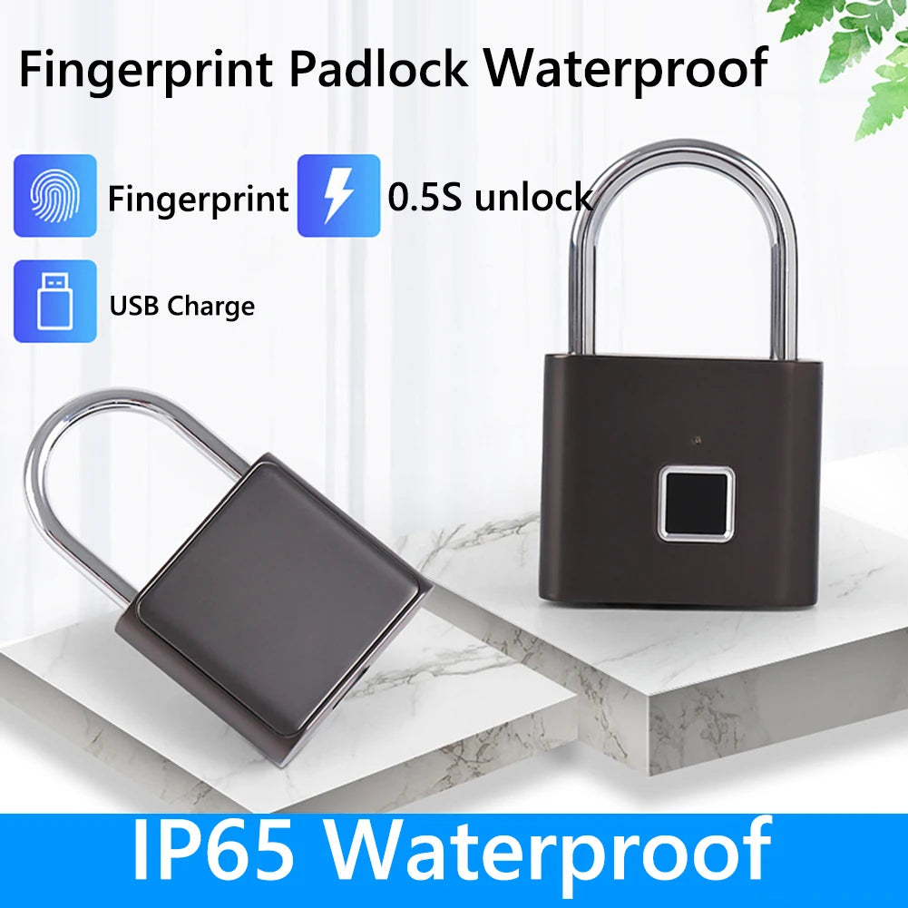 O10 Smart Fingerprint Padlock Waterproof Biometric Lock USB