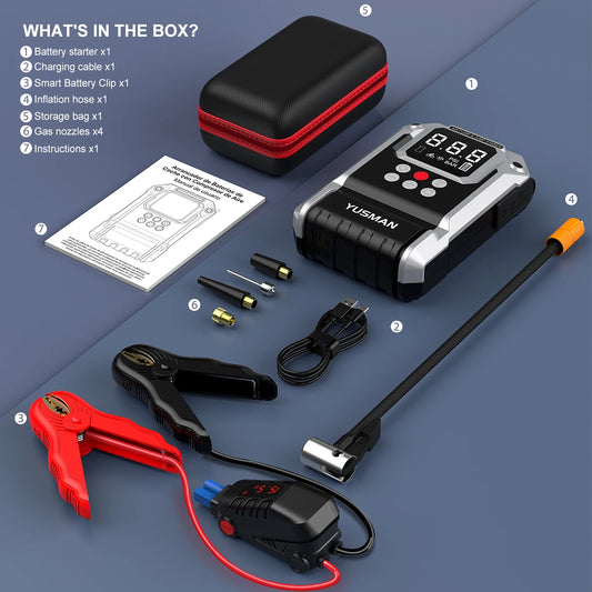 4 In 1 Jumpstart With Air Pump 8000A 150 PSI Tire Inflator