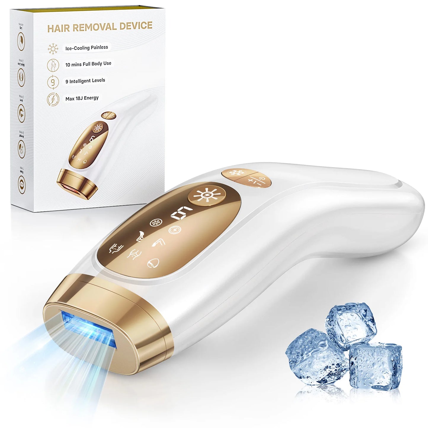 Laser Hair Removal Epilator Ice Cooling For Women Men IPL