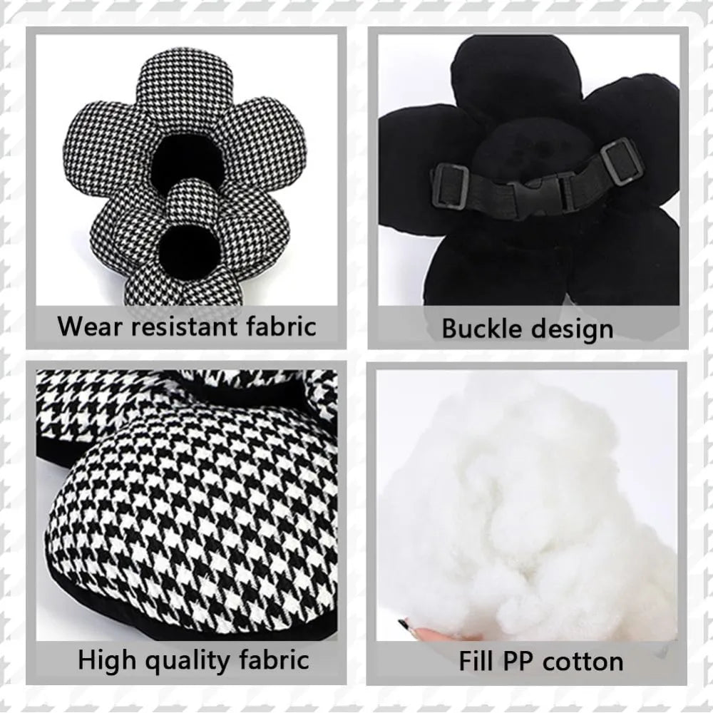 4 Pack Houndstooth Butterfly Knot Car Neck Lumbar Pillows