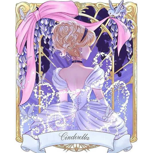 5D DIY Full Round Drill Diamond Painting Cinderella Kit Home Decor Art 40x50cm