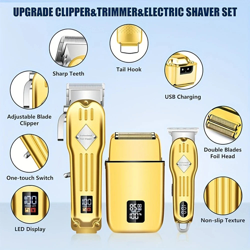 3 In 1 Hair Cutting Kit Cordless Clippers Shaver For Men