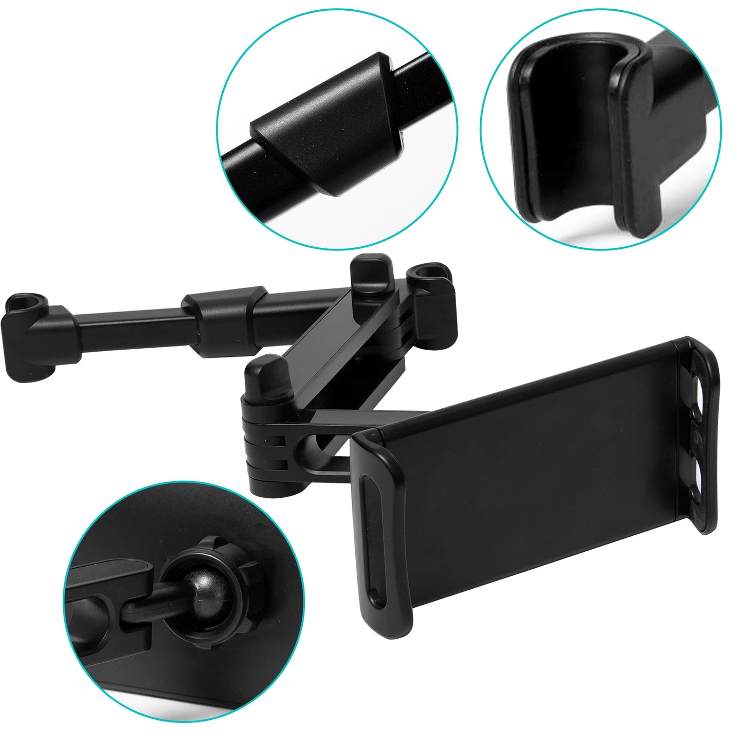 Flexible 360 Rotating Car Headrest Tablet Mount for iPad