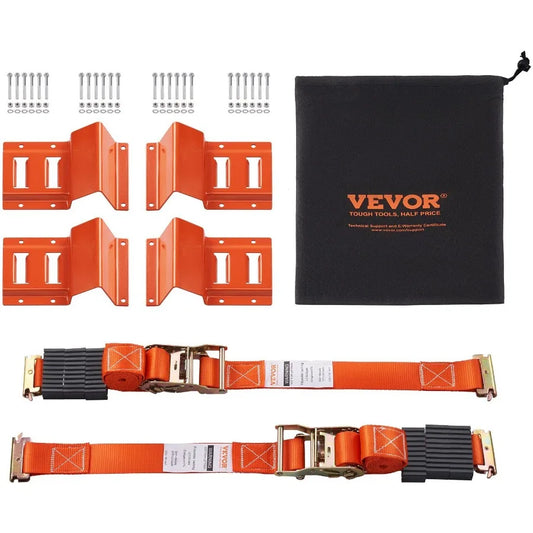 Wheel Chock Tie Down Kit With Heavy Duty Trailer Straps