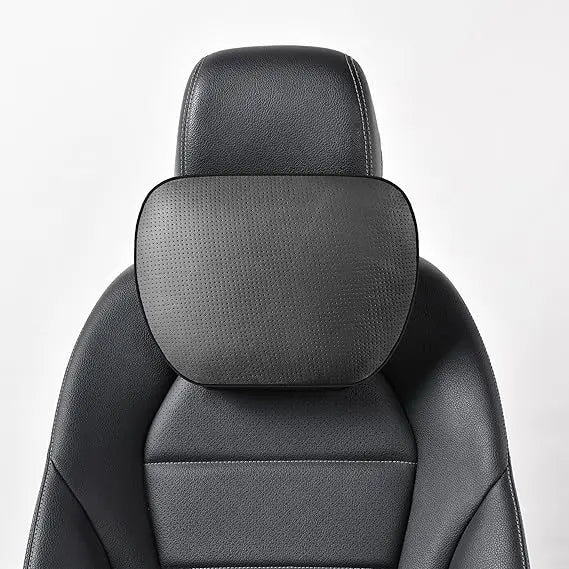 Genuine Cowhide Leather Car Headrest Neck Pillow for Driver
