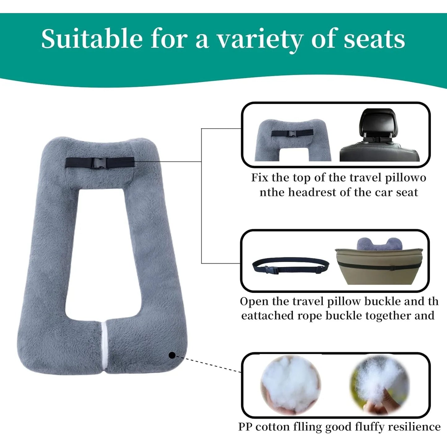 Travel Pillow For Aircraft With Storage Bag Neck Support