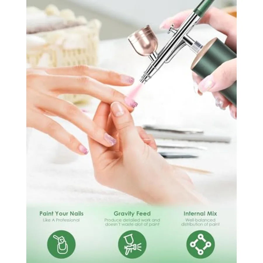 Rechargeable Cordless Airbrush Kit With Compact Compressor