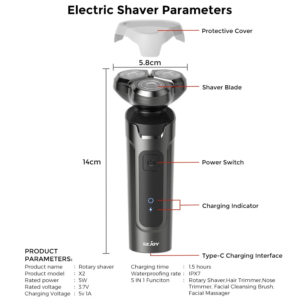 Sejoy Five In One Mens Grooming Kit Beard Trimmer Shaver