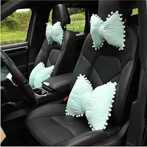 4Pack Butterfly Knot Car Neck Pillow And Lumbar Cushions