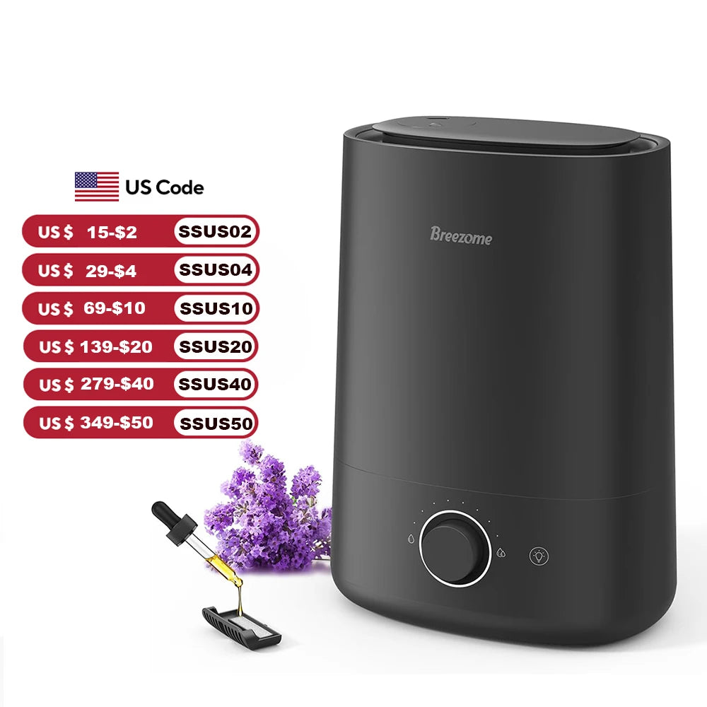 Ultrasonic 5L Humidifier with Aroma Essential Oil Diffuser