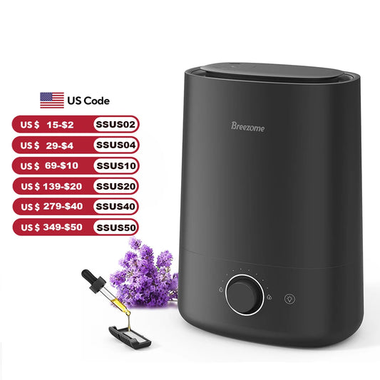 Ultrasonic 5L Humidifier with Aroma Essential Oil Diffuser